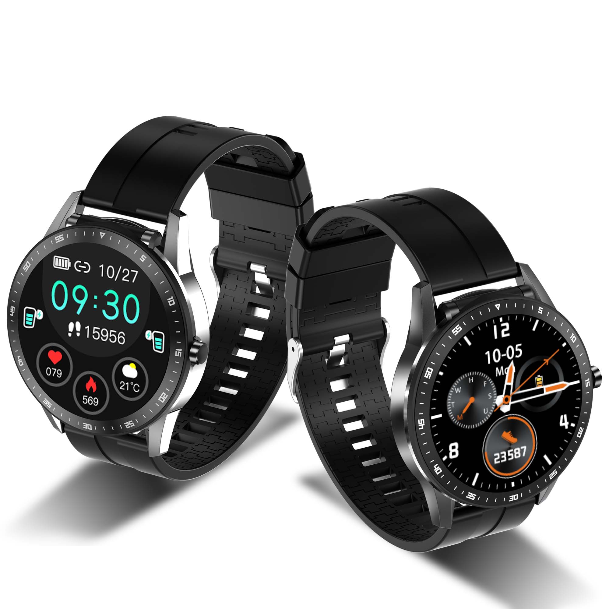 2021 Blood pressure gps smart watches with earbuds bracelet bands online reloj intelligent sport temperature smart watch