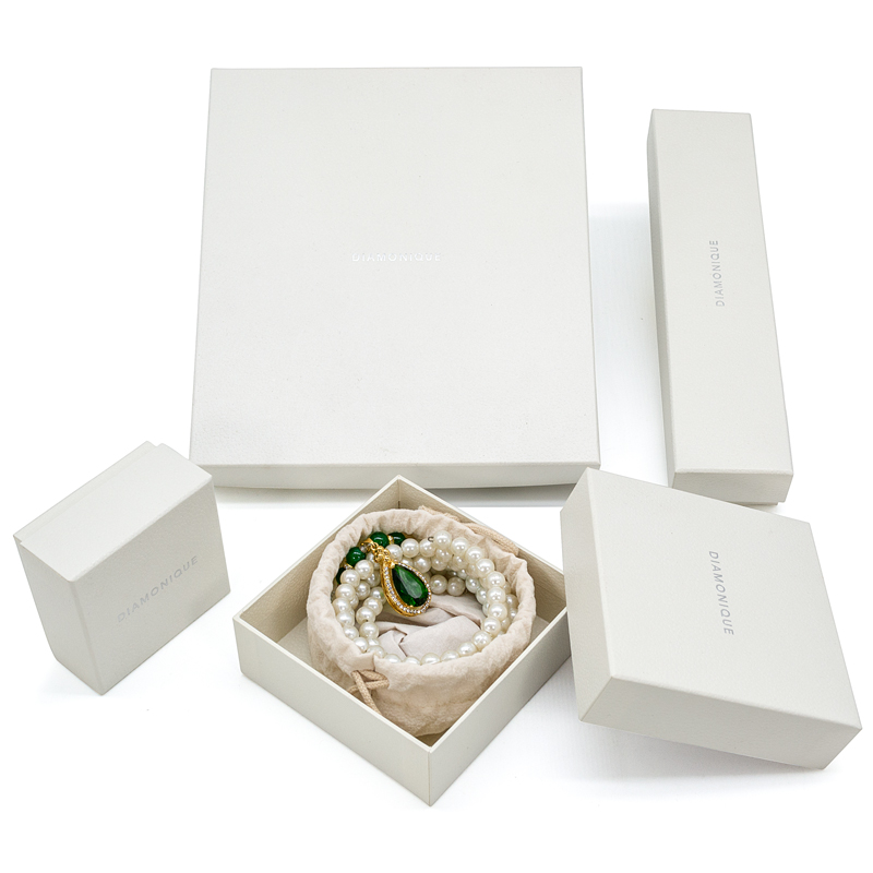 Custom Luxurious Jewel Bag Printed Cardboard Jewellery Boxes Fashion Paper Jewelry Packaging Box With Pouch
