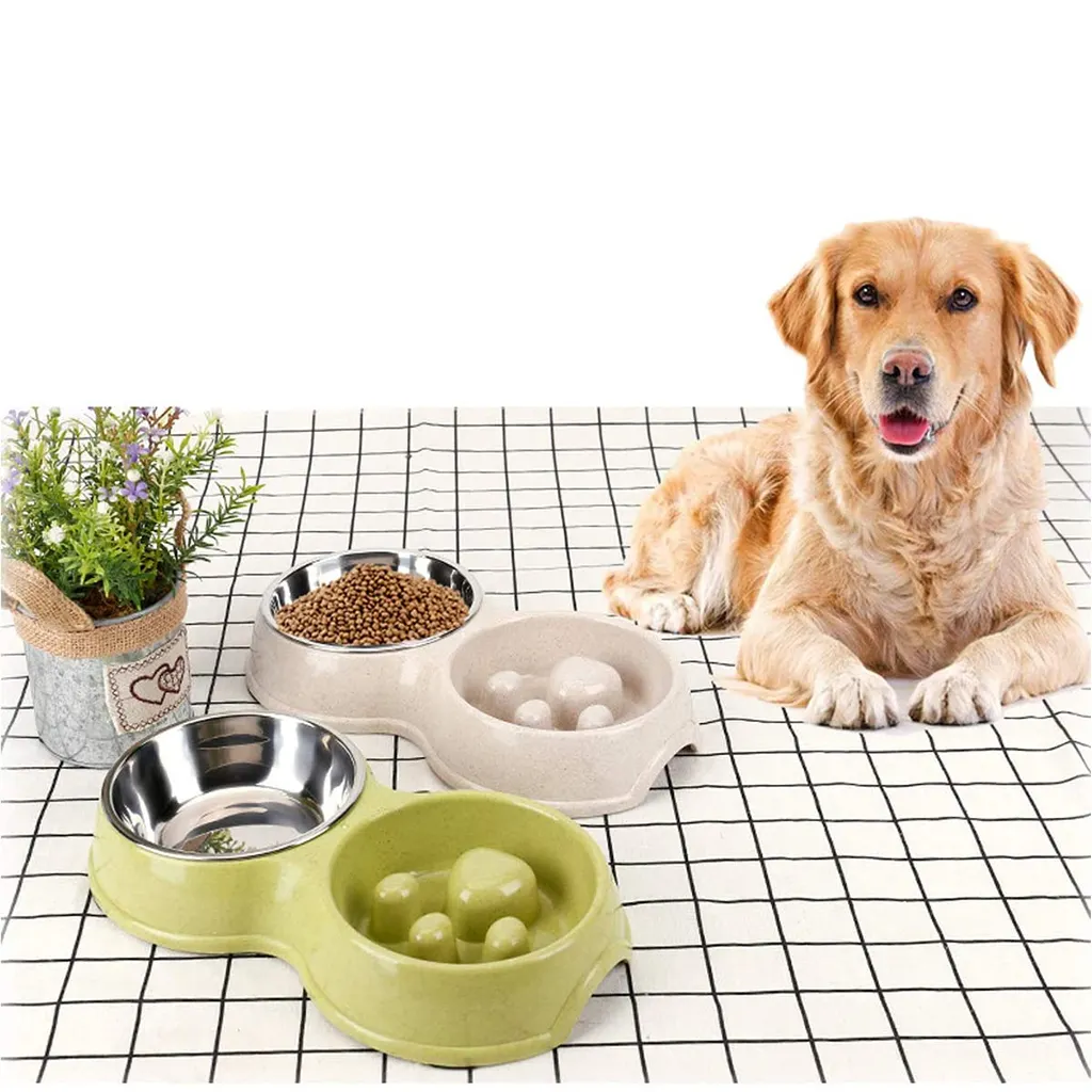Wholesale Pet Cat Dog Slowly Feeding Food Dispenser Drinking Puppy Bowls Pet Dogs Cats Bowl