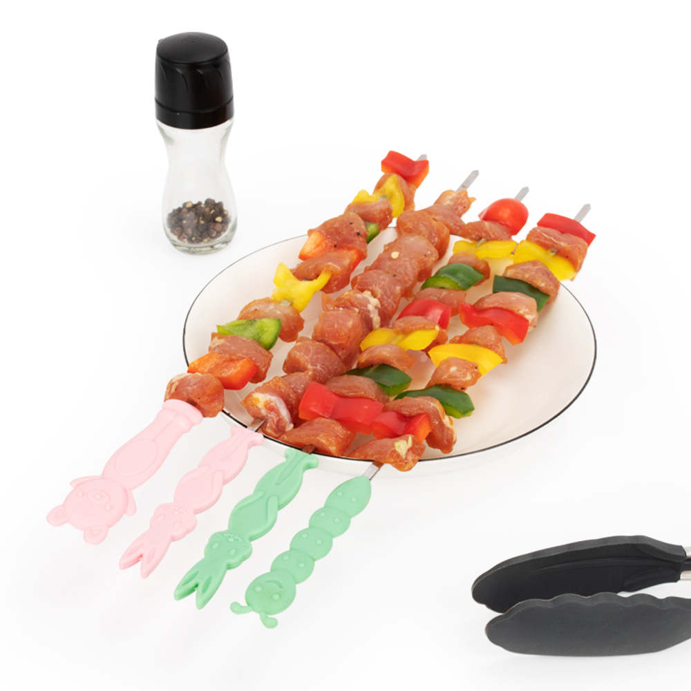 Skewers for Barbecue Reusable Grill Stainless Steel Skewers Shish Kebab BBQ Camping Flat Forks Gadgets Kitchen Accessories Tool