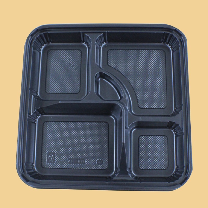 Hot selling food stores often use disposable plastic fast food packaging containers made of PS material that can be folded