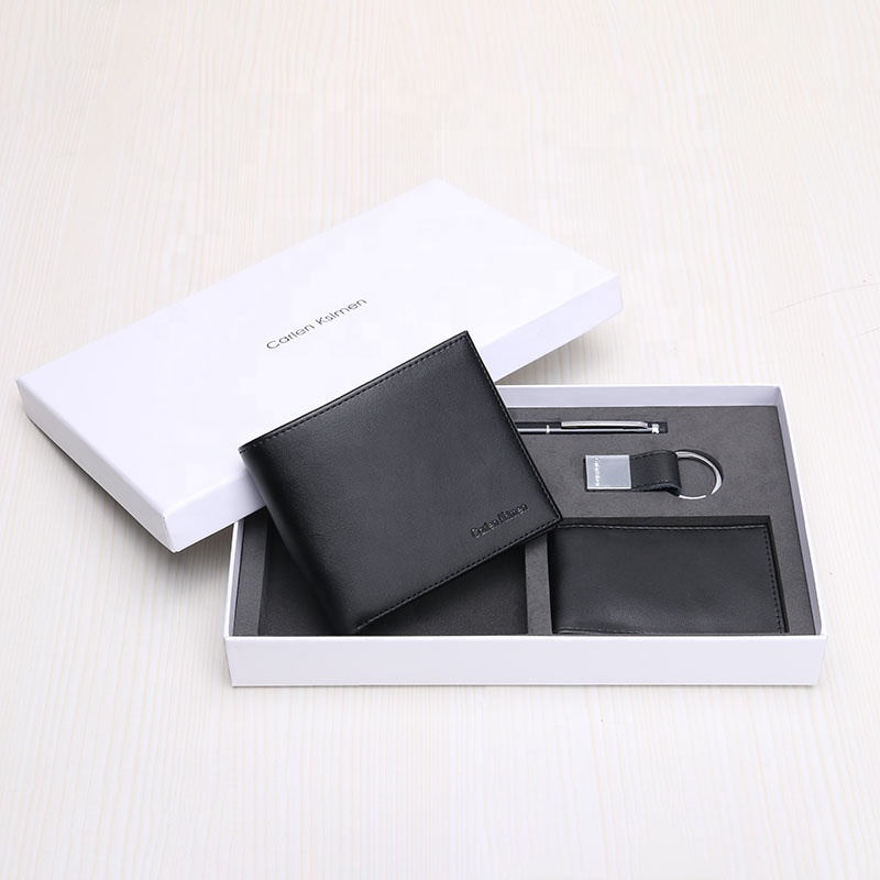 Кошелек RFID из натуральной кожи для мужчин, изысканный подарочный набор