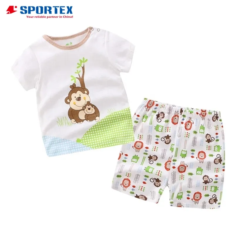 Custom Boys two pieces set Clothes Outfit, Kids underwear set Baby Tops T-shirt, Boys shirt and pant set