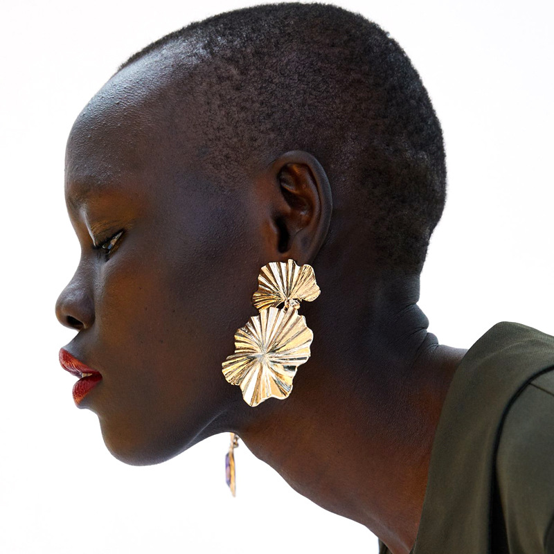 Personalized latest fashion womens colorful jewelry making supplies gold plated designer earrings leaf