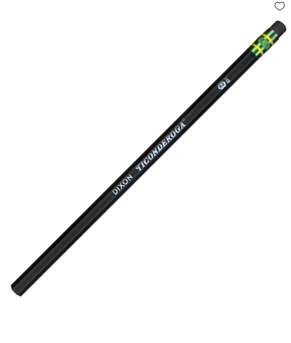 Ticonderoga №2 мягкие карандаши, древесно-обсаженных графитовый черный карандаш, 12 counthexagonal желтые юбки-карандаш с ластиком