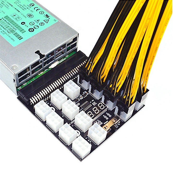 Профессия горного дела, производство Китай PCI-E питания коммутационная плата адаптера 17 портов 6Pin 12V PSU GPU Видеокарта адаптер питания