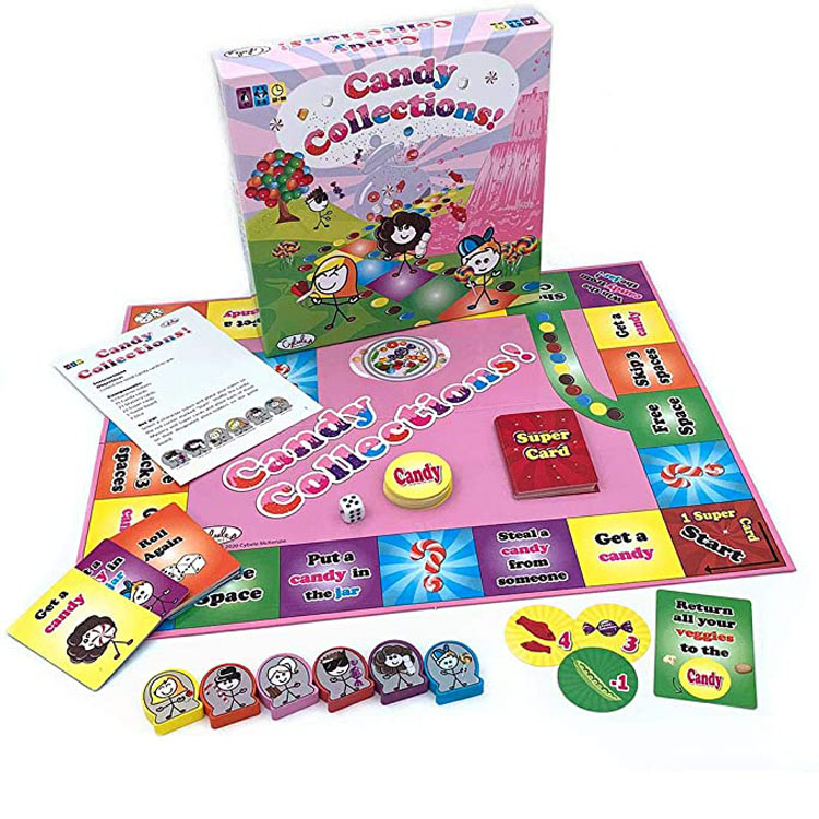 Game Board Free Sample Wholesale Custom Manufacturer Board Kids Family Table play fun candy collections board game