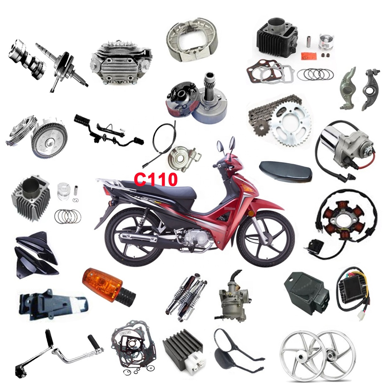 Низкая цена C110 cc запасные части и аксессуары для мотоцикла c110