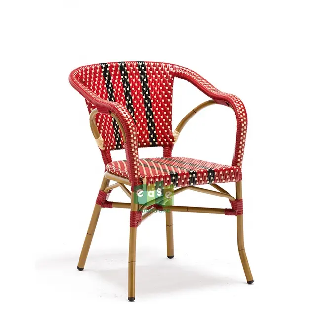 (E1040) Paris cafe outdoor furniture french bistro rattan dining chairs