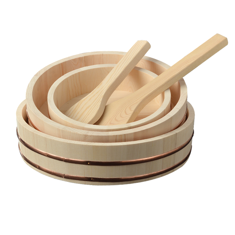 2021HOT Sushi rice Bibimbap wooden basin Mix rice basin