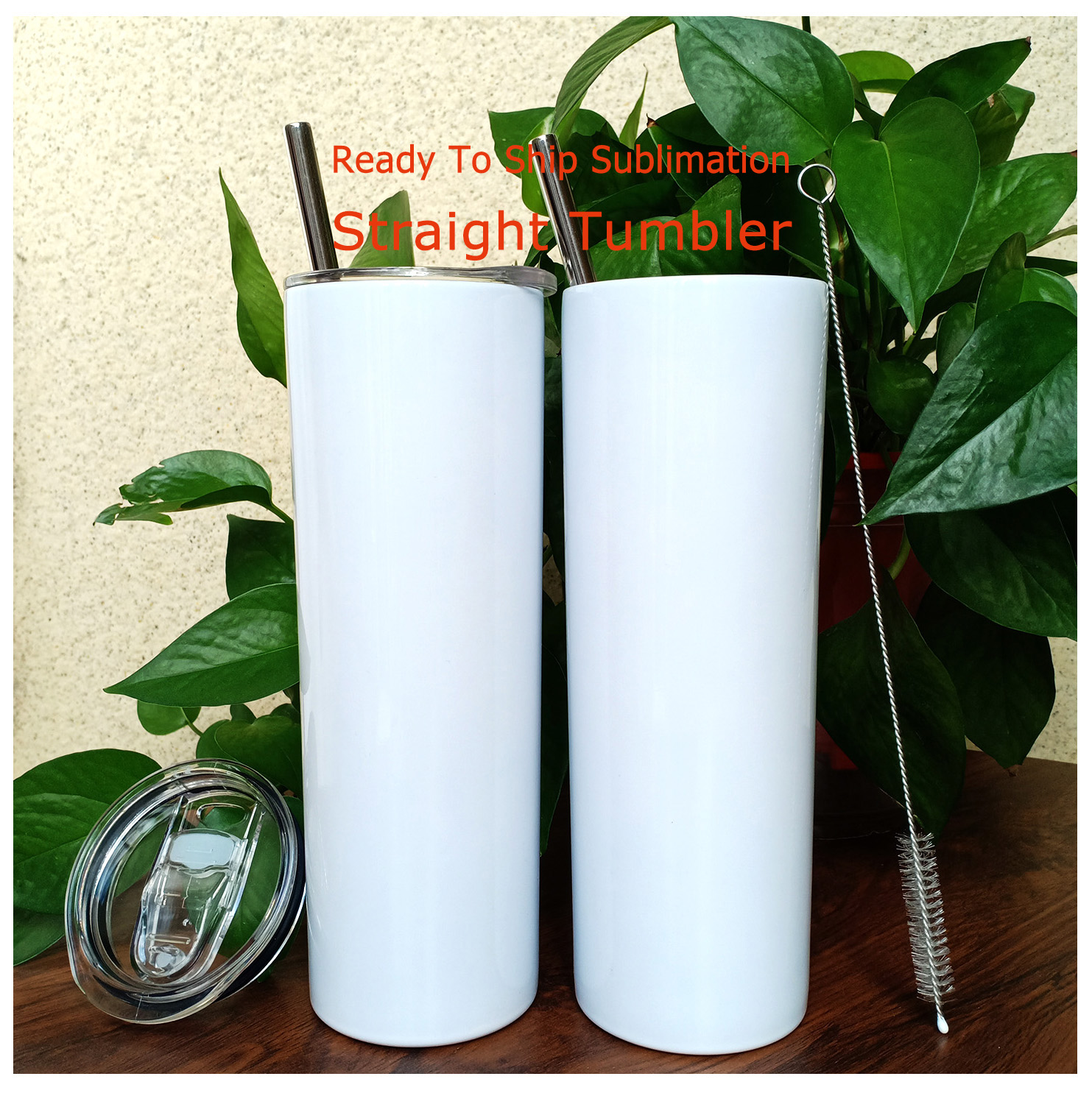 RTS 15oz 20oz 30oz сублимационные заготовки тонкий стакан из нержавеющей стали прямые тонкие сублимационные тумбы с крышкой и соломинкой