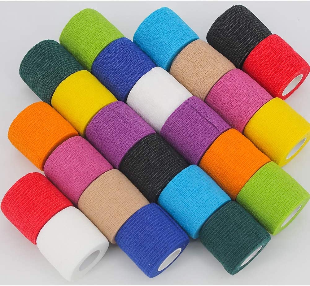 Bulk Wholesale Paw Printing Vet Wrap Elastic Self Adhesive Medical Cohesive Bandage Vet Tape