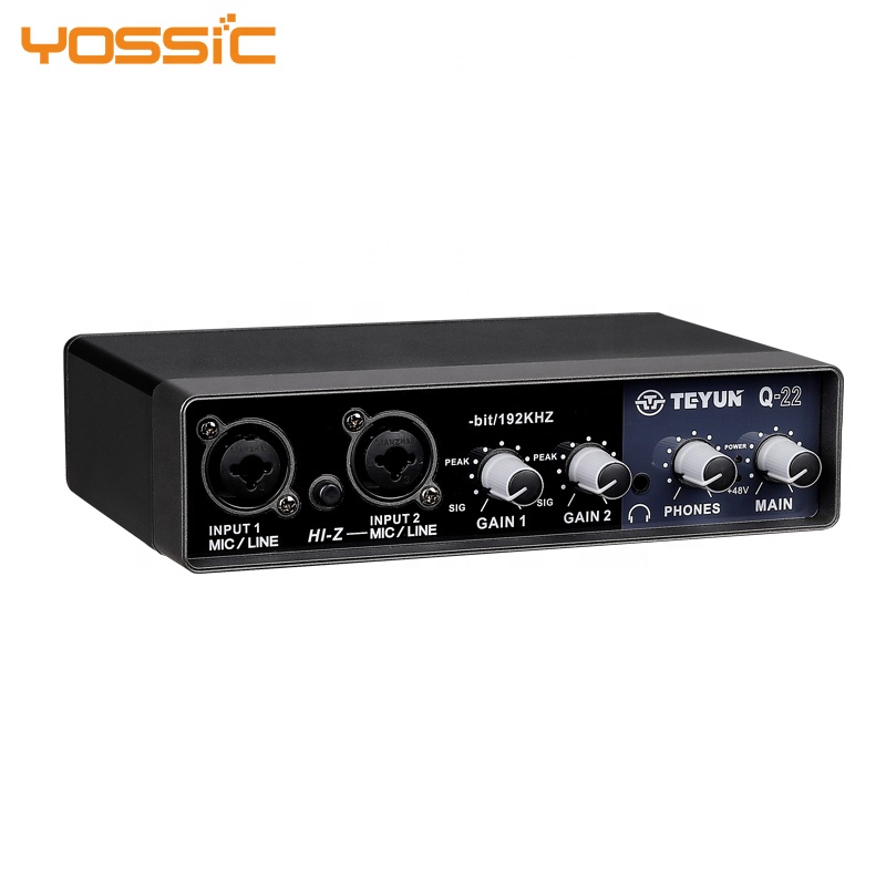YOSSIC USB аудио интерфейс запись студия live usb Звуковая карта для прямой трансляции или подкачки или студии