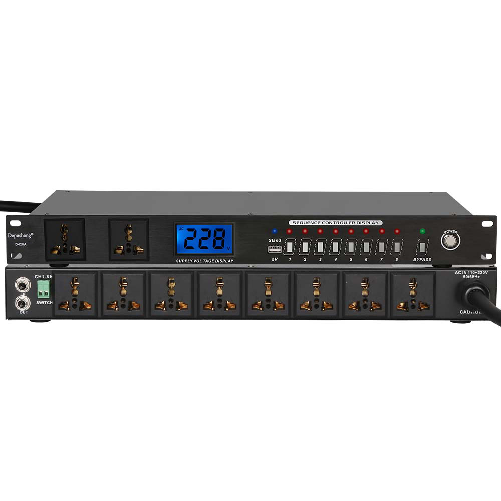 Depusheng D428A Профессиональный 10 каналов генератор последовательности источника питания контроллера с дисплей монитор для KTV коммерчески встречи концерта