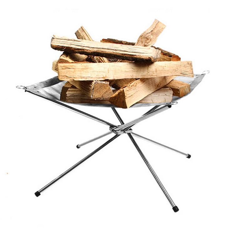Collapsing stainless Steel Mesh Fireplace, Perfect for Outdoor Camping, Backyard, and Garden