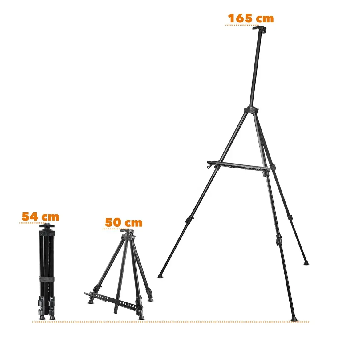 Wholesale Aluminum field Display Easel Painting Stand portable easel tall 66 iron easel mini metal