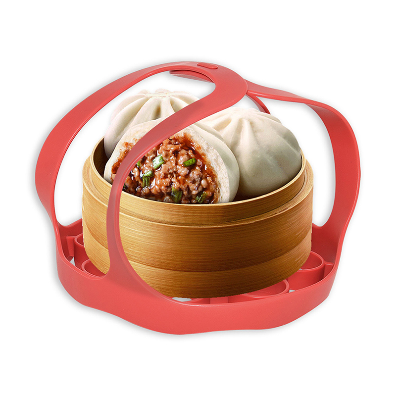 Nontoxic Heat Resistant Food Steamer Basket Multi-function Pressure Cooker Sling Silicone Grips Egg Steamer Rack for Pot