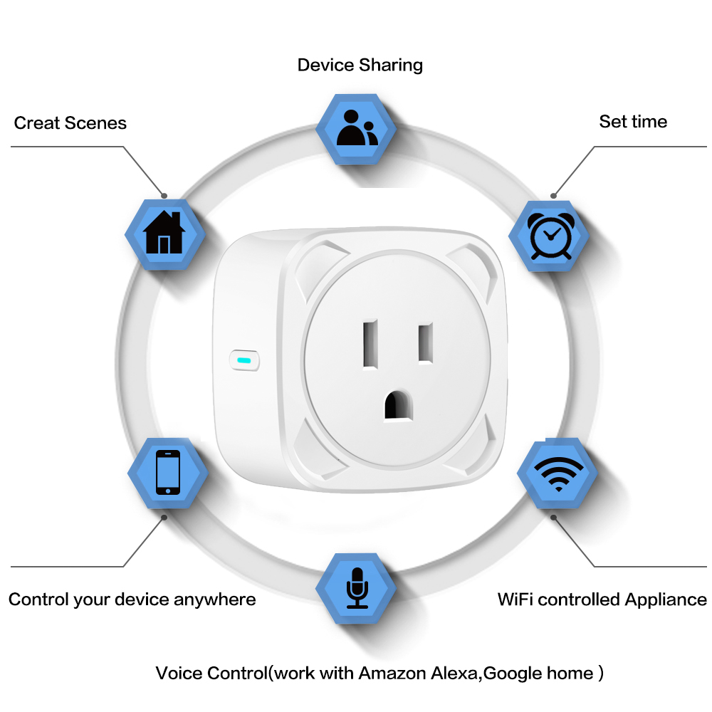 Chaoran Google дома мини Smart помощник автоматизации системы Wi Fi Outlet США вилки розетки