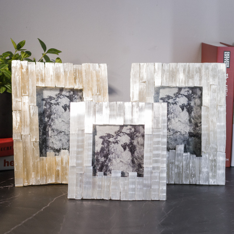 Creative Spar Handmade Photo Frame Fashion Living Room Bedroom Photo Decoration Natural Plaster Crystal Crafts Home Decoration