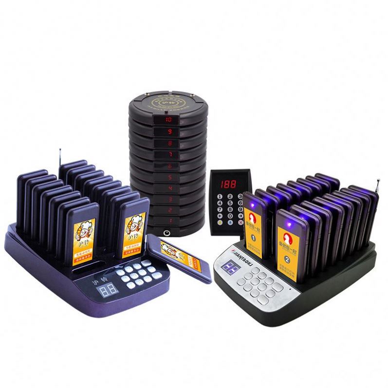 Amazon Best Selling Restaurant Pager Buzzer Wireless Calling System 16 Rechargeable Use For Food Truck Restaurants Cafe Hospital