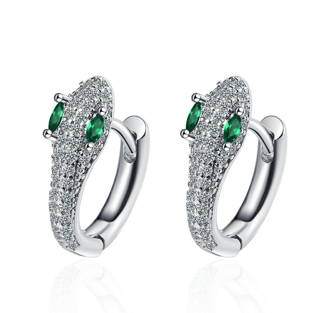 Fashion Personalized Creative Zircon Animal Snake Shape Earrings for Women