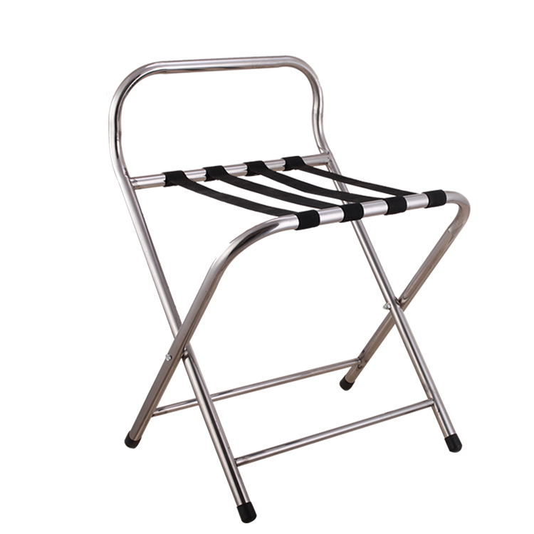 Hotel Stainless Steel Luggage Holder Folding Tray Plate Stand Rack