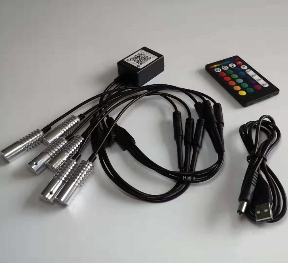 USB RGBW светодиодный мини алюминиевый корпус синхронное изменение цвета 1 буксир 4 /1 буксир 5 / 1 буксир 6 волоконный источник света осветитель