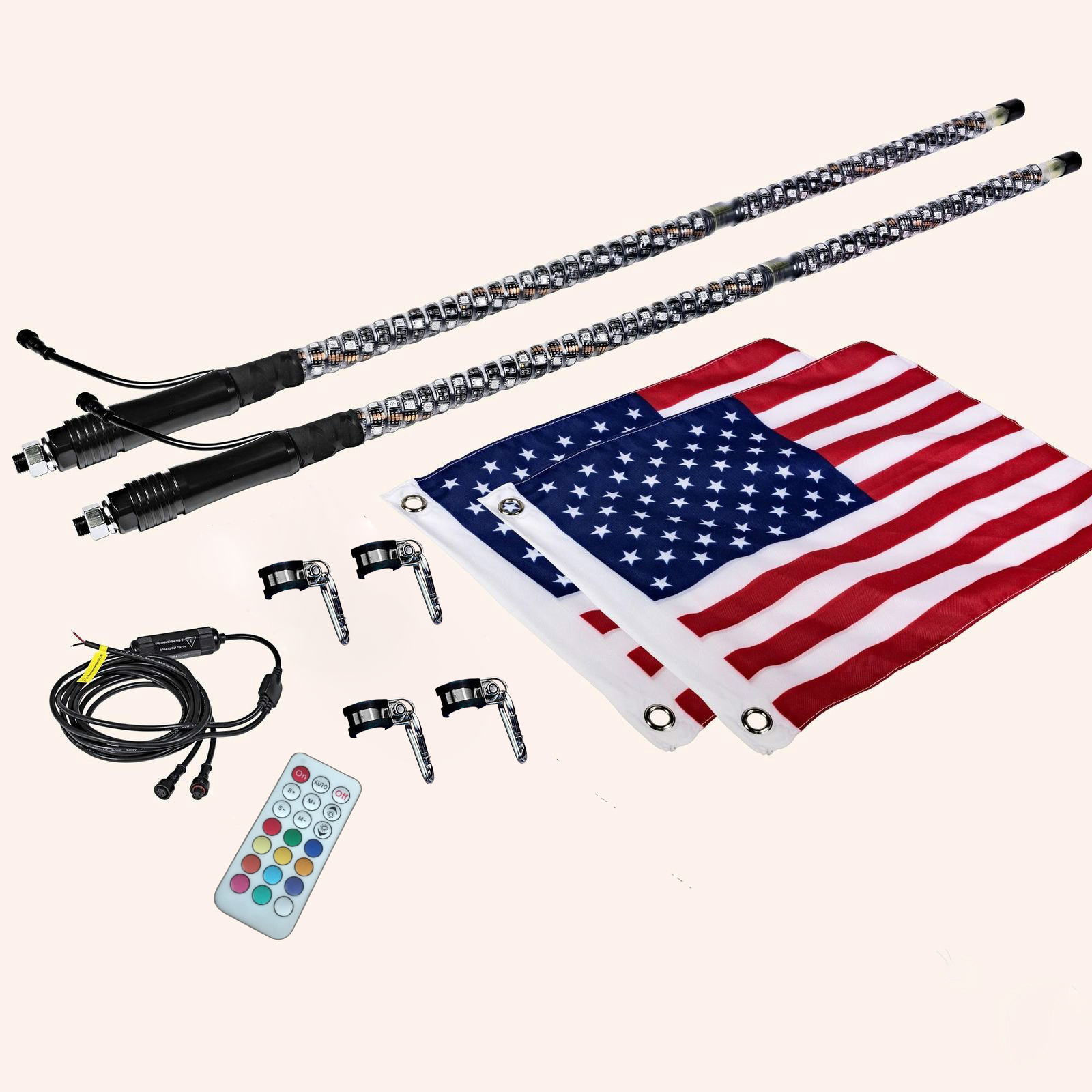 Chase Color app sync remote control led external whip antenna for atv utv vehicle off road rzr polaris