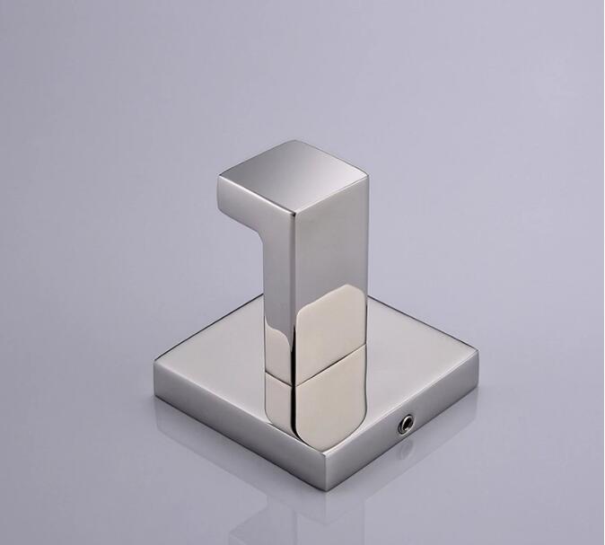 Youxin Hardware Hotel Bathroom Accessories Square Single Robe Hook Towel Hook Clothes Hook