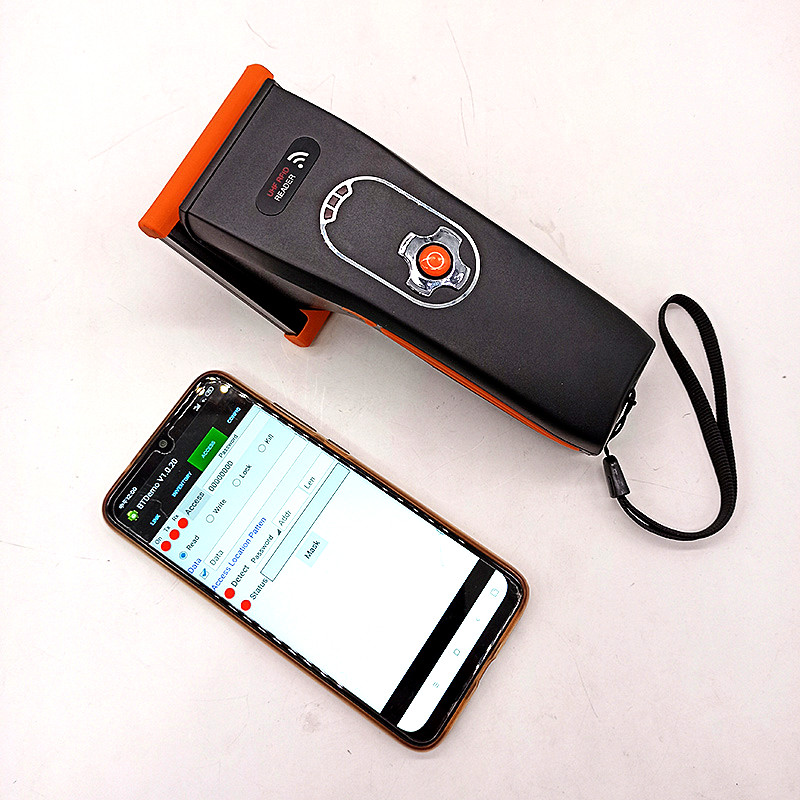 3 метра Bluetooth передача данных в реальном времени UHF RFID портативный ридер для мобильных телефонов с 1 Гб памяти может экспортировать файл csv