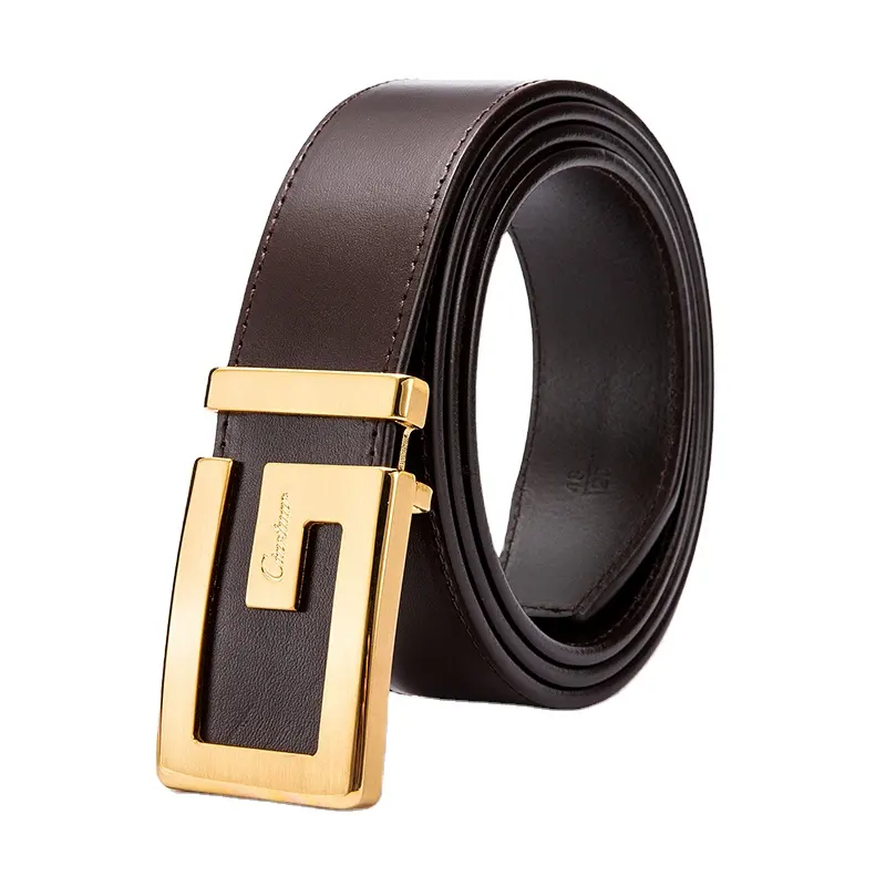 Designer Brand Slide Buckle Belt 2020 Wholesale Belts for Men Stock Dress Belts Factory Genuine Leather Black Coffee Color