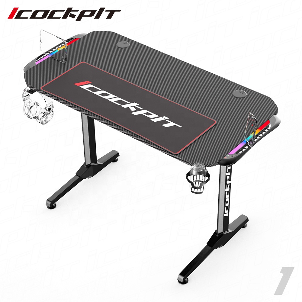 Современный игровой стол с RGB светодиодной подсветкой, компьютерный ПК, стол для ноутбука, маленький офисный компьютер, игровой стол для электронных видов спорта