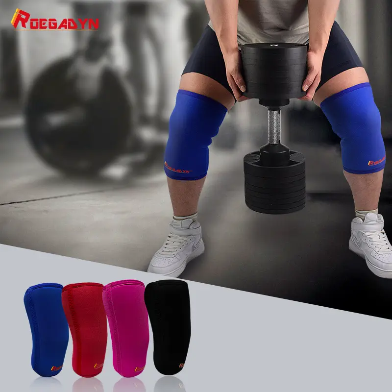 Amazon Hot Sale Fitness Safety Unisex 7MM Sports Knee Support Brace Weightlifting Neoprene Knee Compression Sleeves