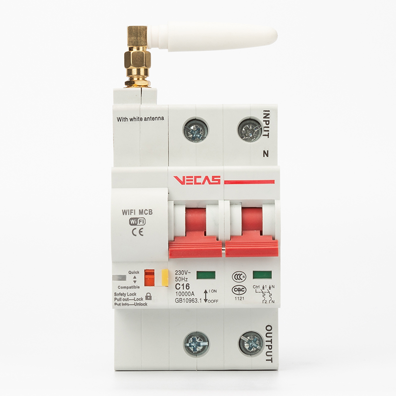 Миниатюрный автоматический выключатель VECAS, 2 полюса, Wi-Fi, MCB и RCBO, смарт-управление мобильным телефоном, 16/32/63 А, GB10963.1 CE