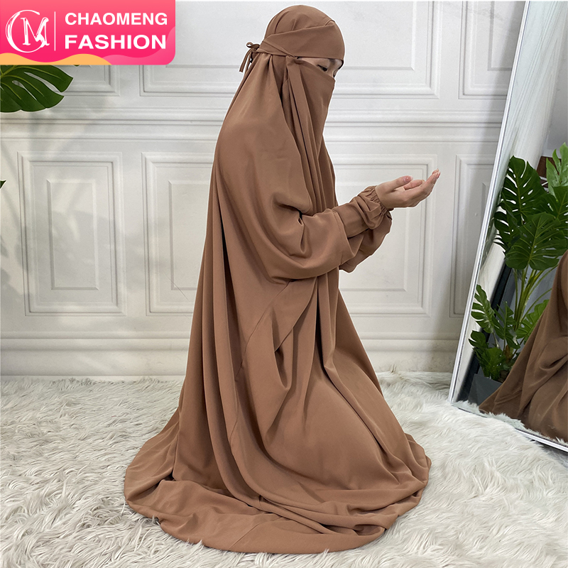 6493# Currently Trending One Piece Full Length Jilbab Prayer Abaya High Quality Nida Kimono Dresses for Muslim Ladies