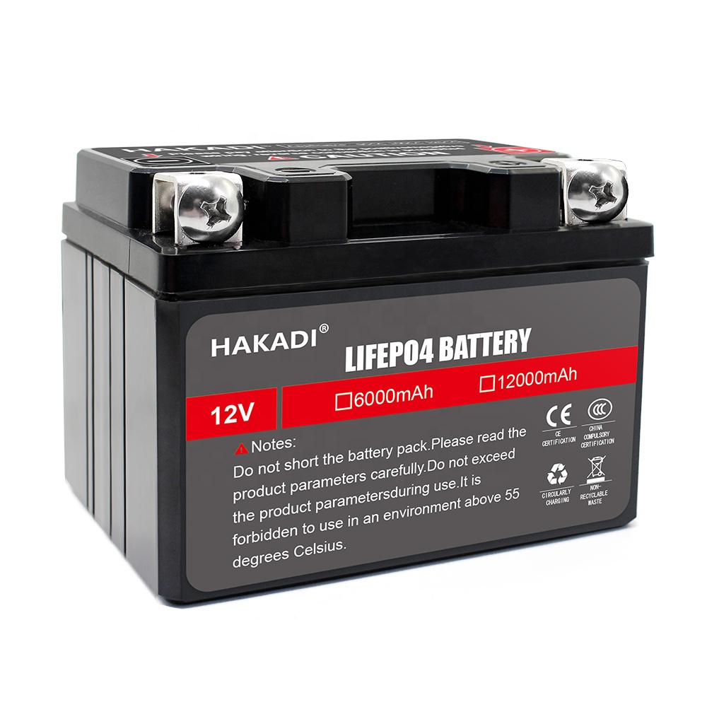 Lifepo4 12V 6Ah Jump Starter 12.8V Rechargeable Battery Pack For 50-100cc Motorcycle Starter Long Cycle Life