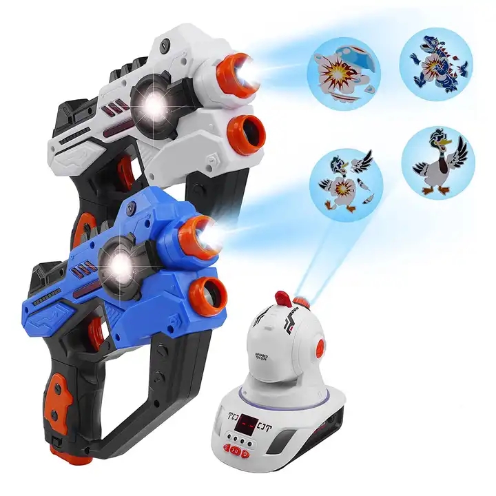 Reality Gaming Kit Infrared Laser Tag Shooting Game Guns with Sensor Vest Projection Set Toys for Kids
