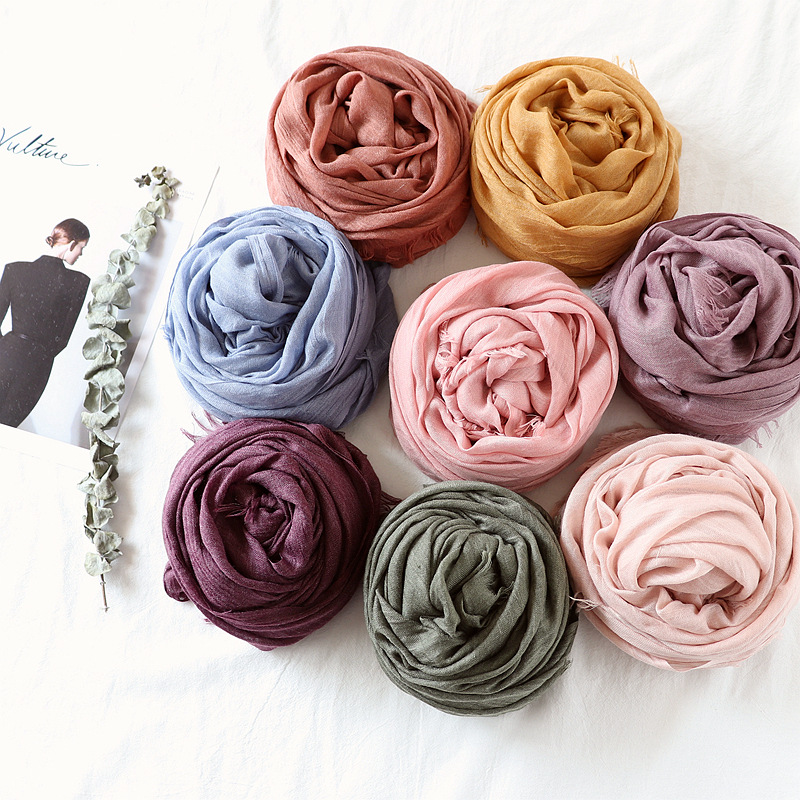 New arrival various color options plain cotton scarves viscose scarves