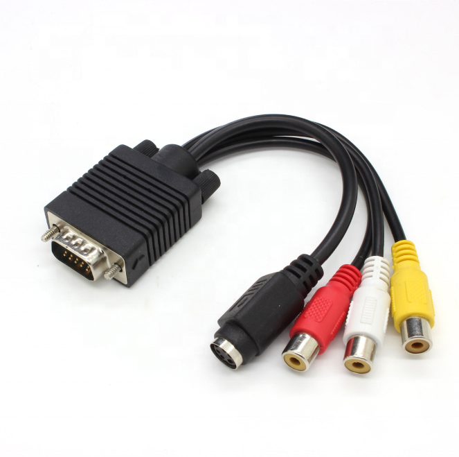Magelei Высокое качество 20 см VGA 15Pin для ТВ S видео + 3 AV/RCA кабели