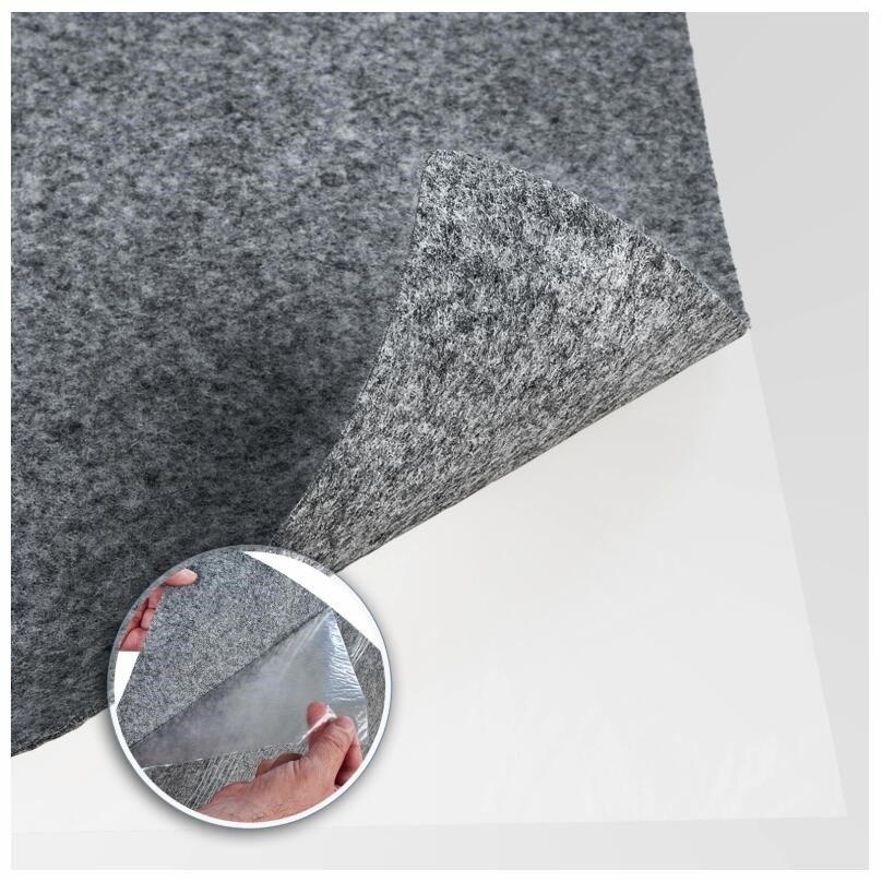 Black grey anthracite selft adhesive composite nonwoven fabric felt in 3mm 4mm thickness