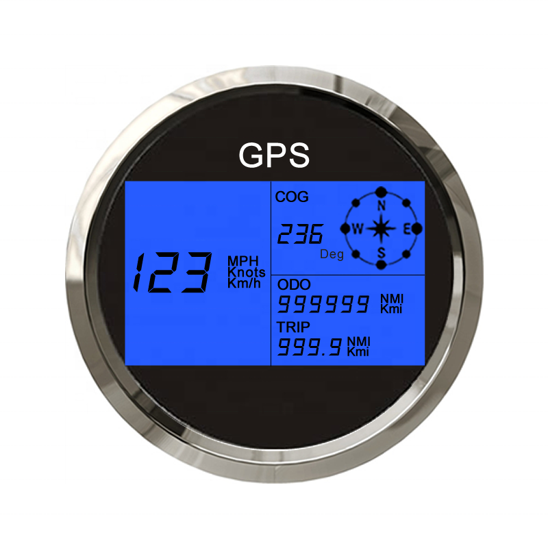 85mm Digital GPS Speedometer LCD Display for Motorcycle Boat Waterproof