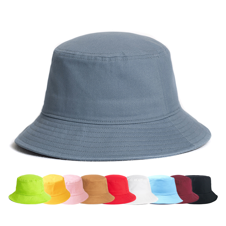 wholesale low MOQ customized logo leisure multi color plain bucket women cotton outdoor summer fishing blank bucket hat