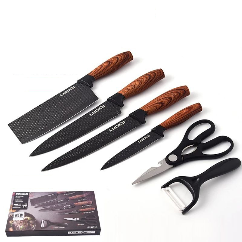 wholesale 6 pcs stainless steel bread knife boning knife kitchen chef cheese knife sets for home
