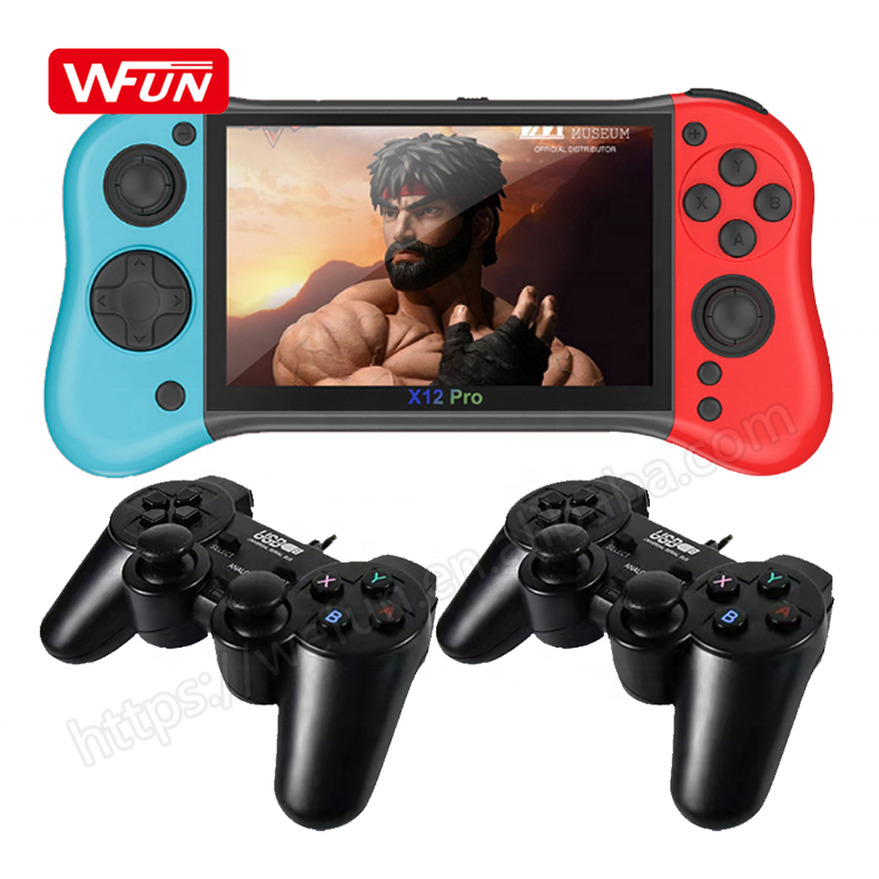 Двойной Рокер аркадный X12 pro Ручной игровой плеер со встроенной памятью 8 Гб 6000 ретро-игры с двумя проводными контроллерами