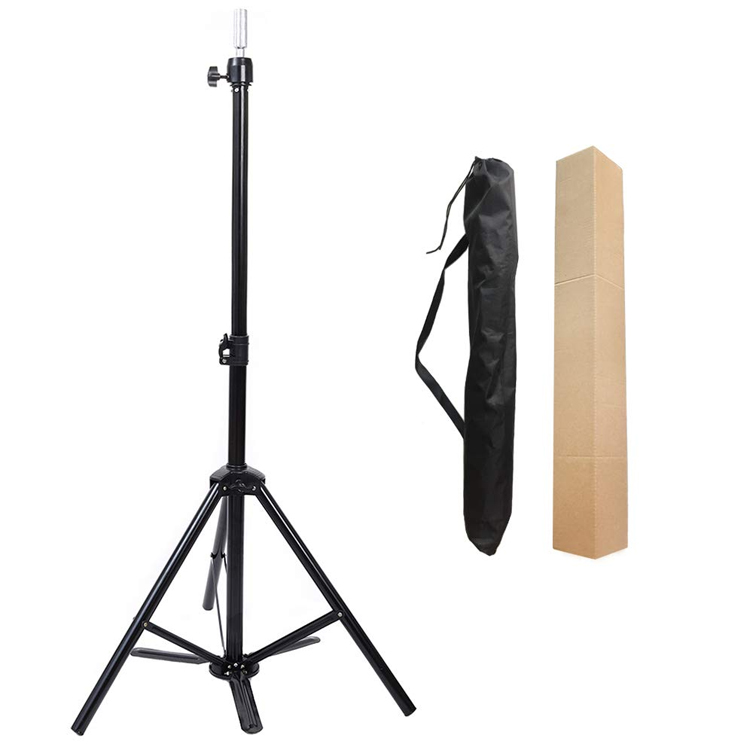 Wig Stand Adjustable Canvas Block Head Tripod Cosmetology Training Doll Head Stand Mannequin Head Tripod Stand (with Carry Bag)
