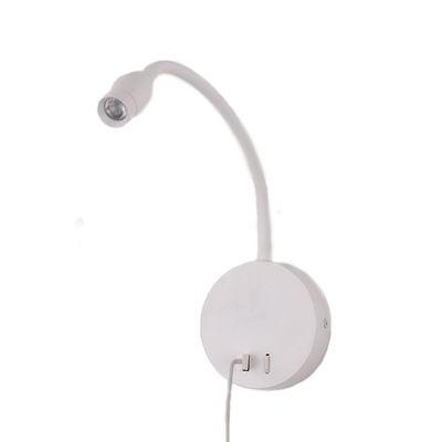 Modern New Hotel Bedroom Wall Lamp 3W LED Headboard Gooseneck Lamp Bed Reading Light