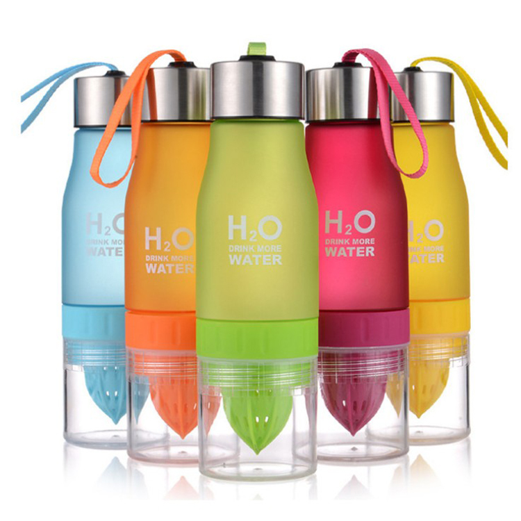 BPA Free Plastic Lemon Juice Water Bottles Traveling Sport Fruit Kettle Office School Lemon Drinking Water Bottle