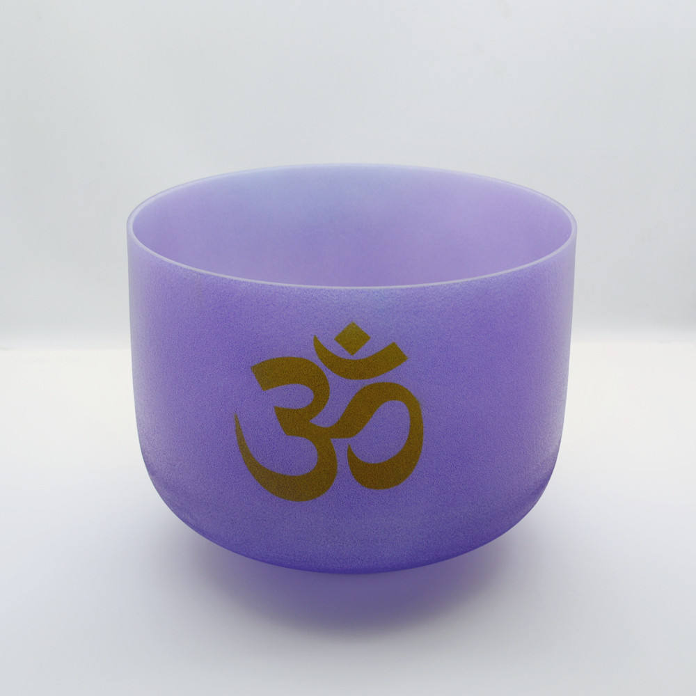 HF OM Design Purple Color Frosted Quartz Crystal Singing Bowl for Sound Healing