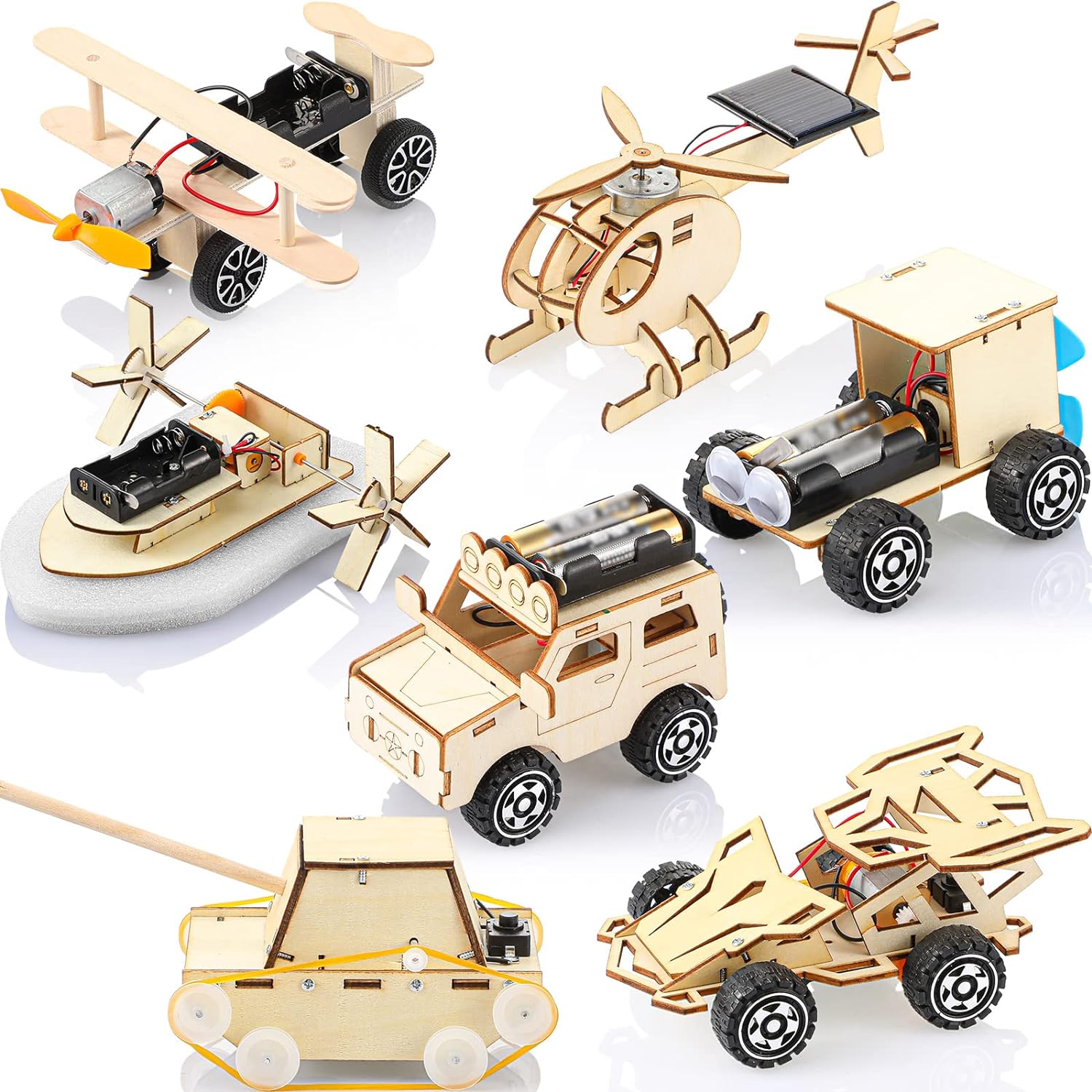 Solar Battery Powered STEM Projects DIY 3D Puzzle Wooden Toy Truck Solar Car Kit Wooden DIY Science Toy For Kids