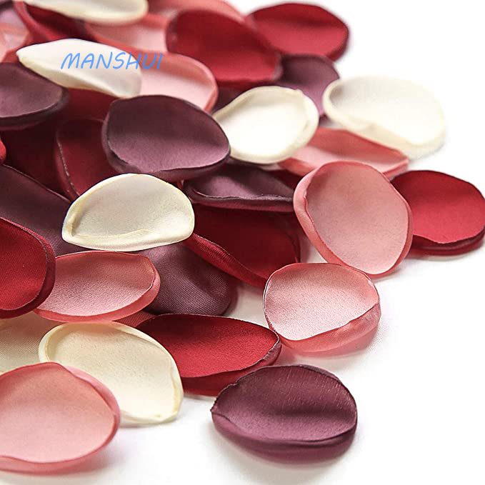 Custom Made Red Silk Satin Confetti Rose Petal Wedding Decorations Center Supplies Props Rose Petals